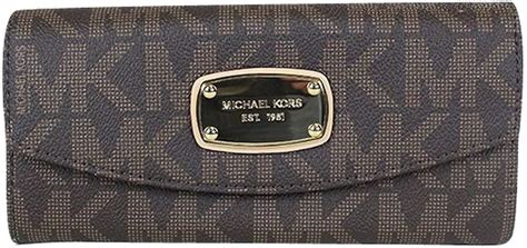 Michael Kors Women's Signature Brown Slim Flap Wallet